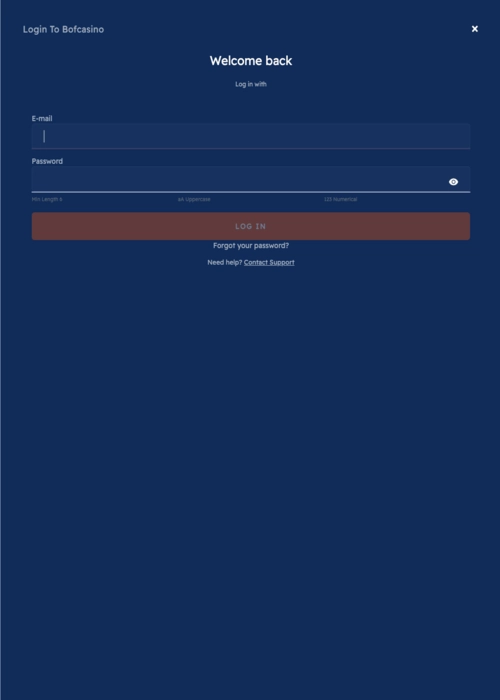 Protected member login gateway BOF Casino